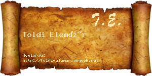 Toldi Elemér névjegykártya
