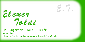 elemer toldi business card