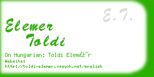 elemer toldi business card
